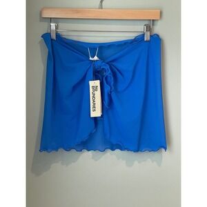 No Boundaries Cobalt Blue Mesh Swim Wrap  Lettuce Edge M/L